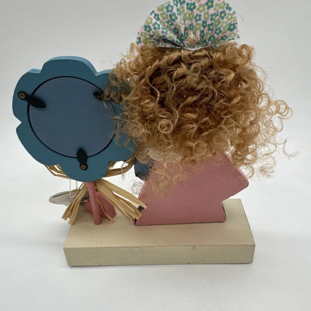 Vintage Mom Means Love Wooden With Little Girl With Hair & Bow 3D New Old Stock